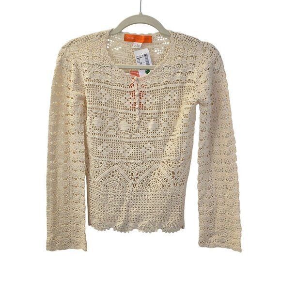 NWT Cynthia Steffe Crochet Half Button Closure Sweater Size XS - Picture 1 of 5
